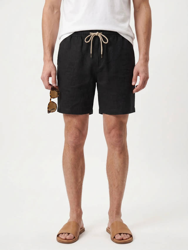 100% European Linen Drawstring Shorts
