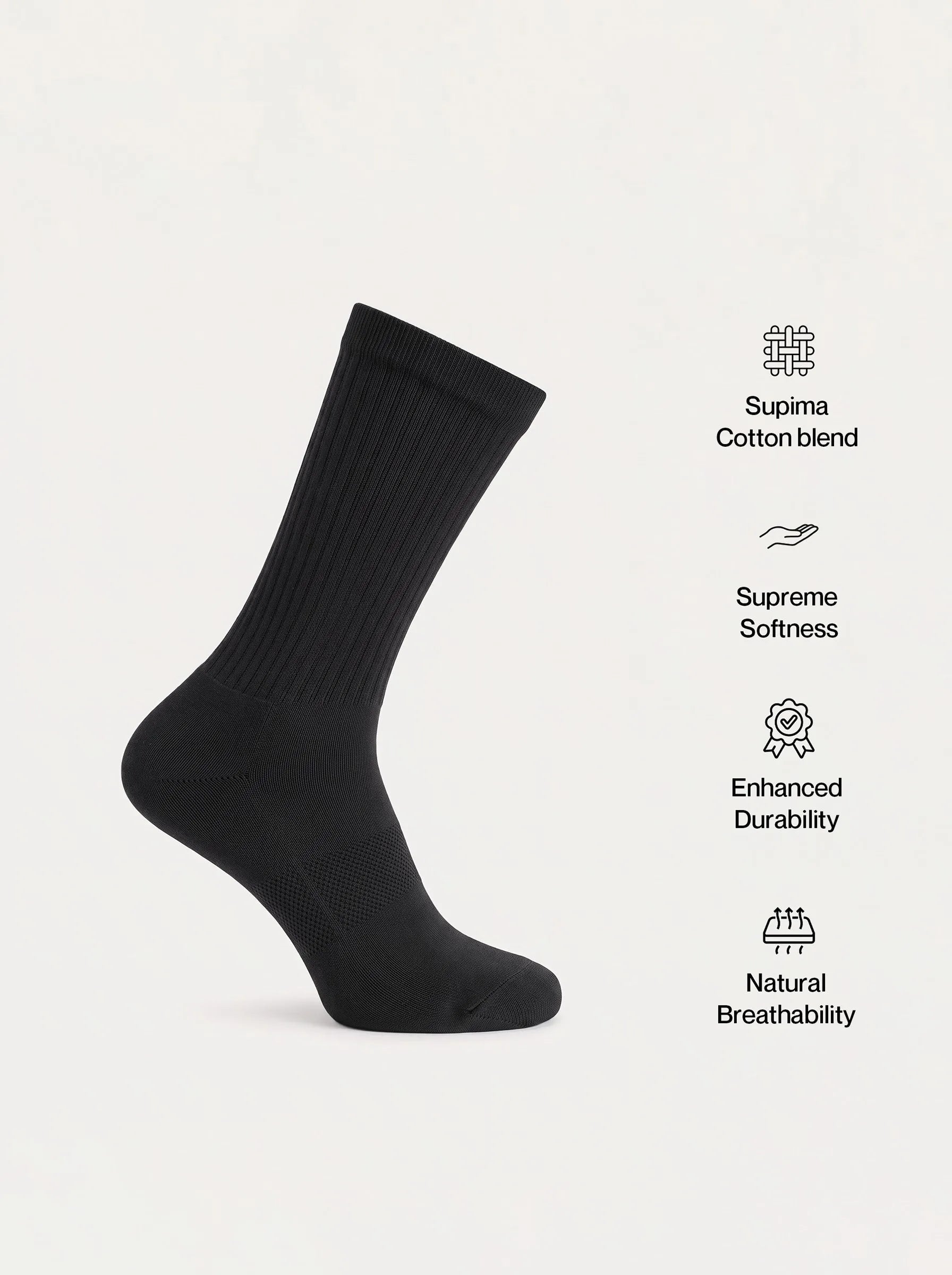 Chaussettes mi-mollet en coton Supima® — Lot de 3