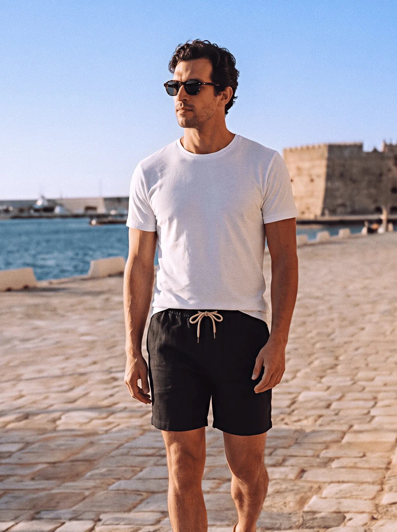 Shorts casuales de lino europeo 100%