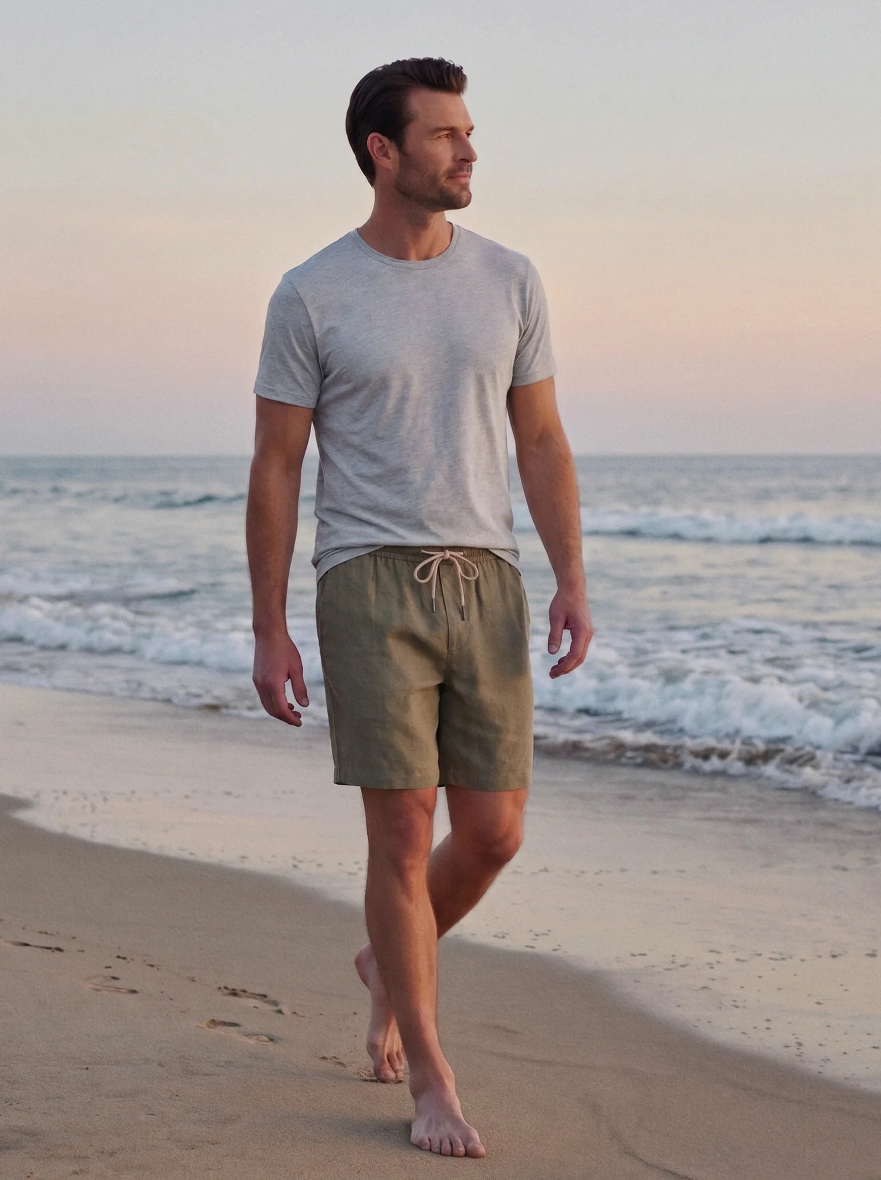 Shorts casuales de lino europeo 100%