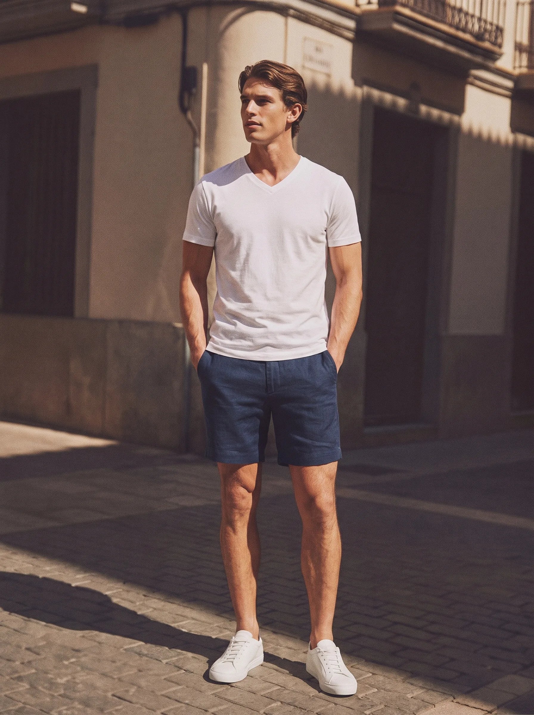 Elegante Shorts aus 100 % europäischem Leinen