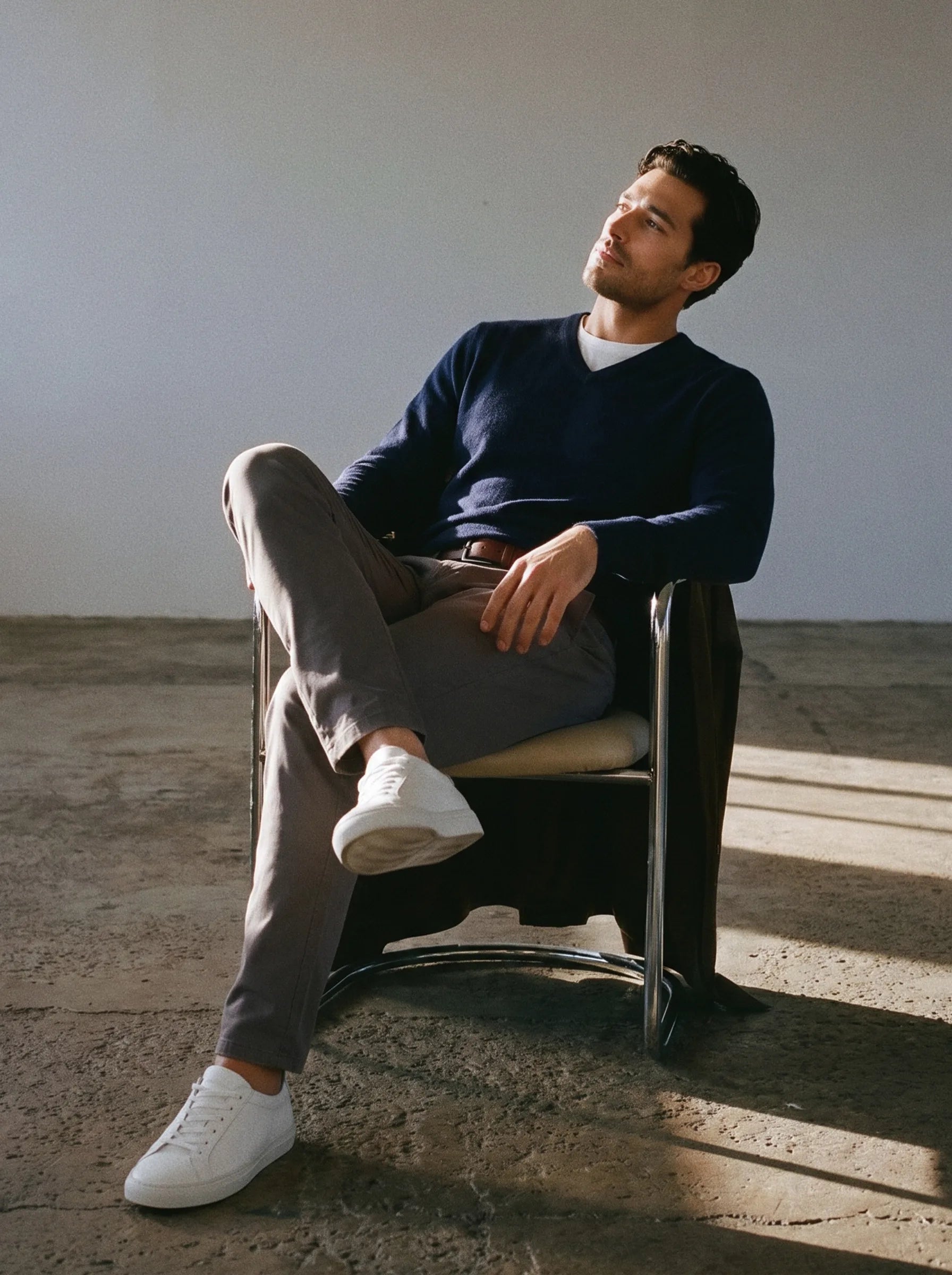 Mongolian Cashmere V-Neck Sweater