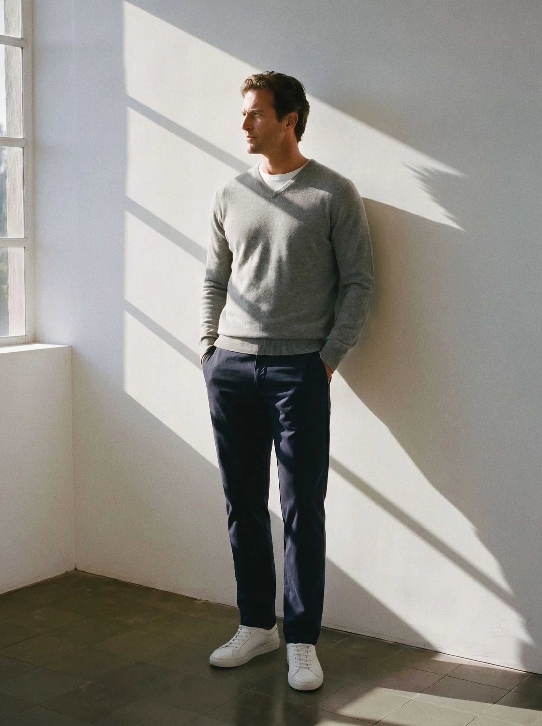 Mongolian Cashmere V-Neck Sweater