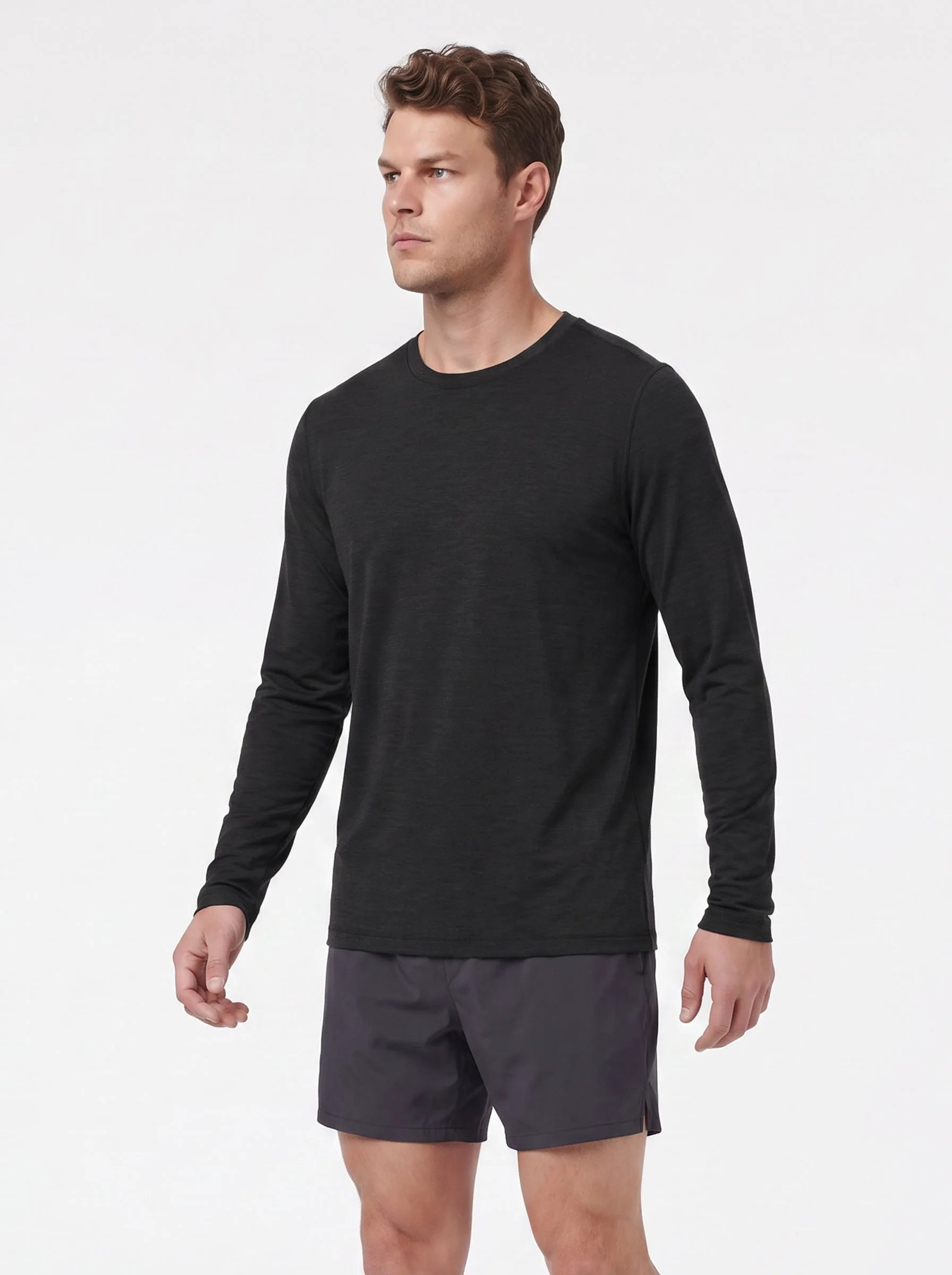 T-shirt de sport à manches longues col rond FlowBlend™