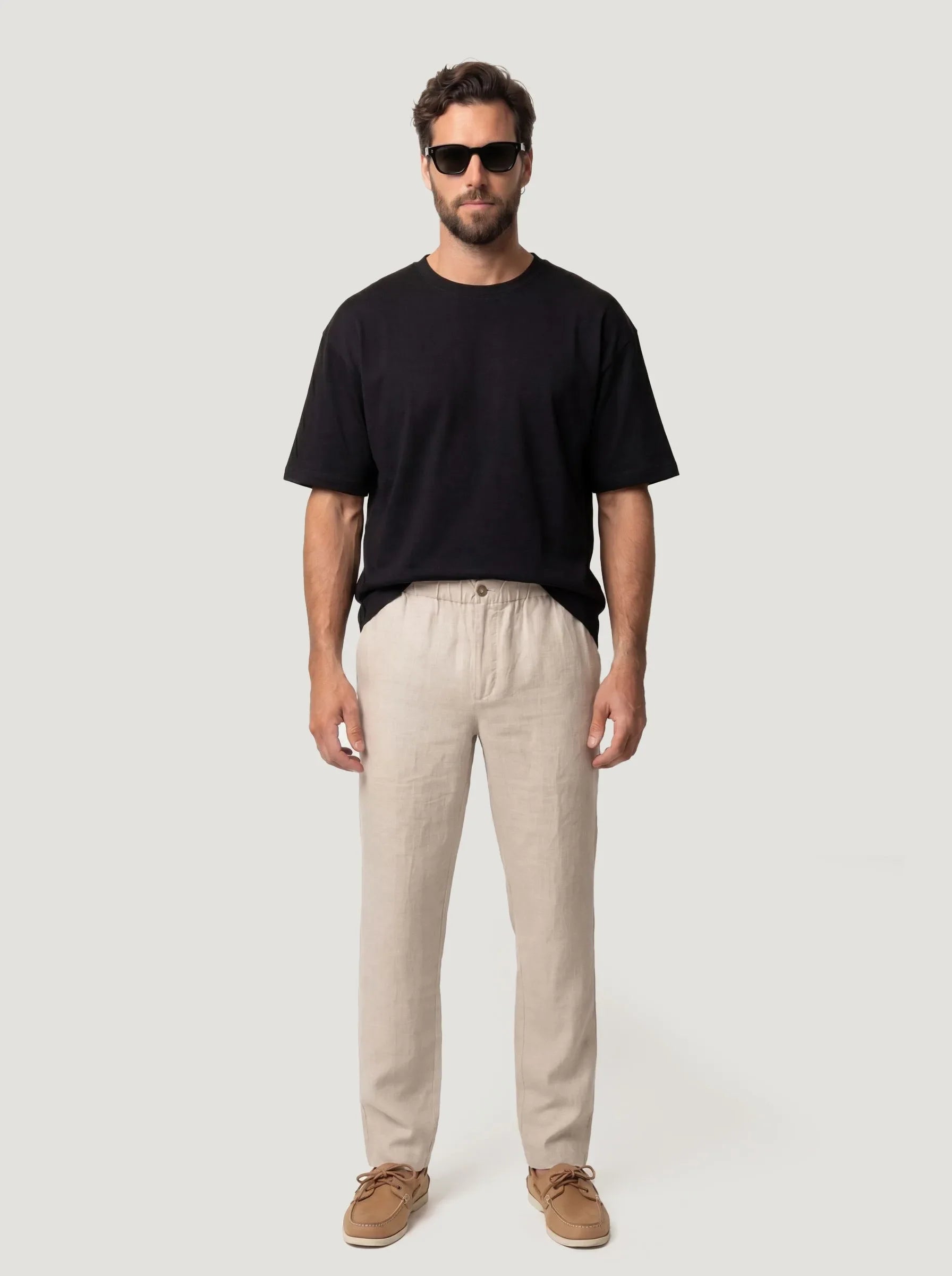Pantalones de vestir de 100 % lino europeo — Pack de 2
