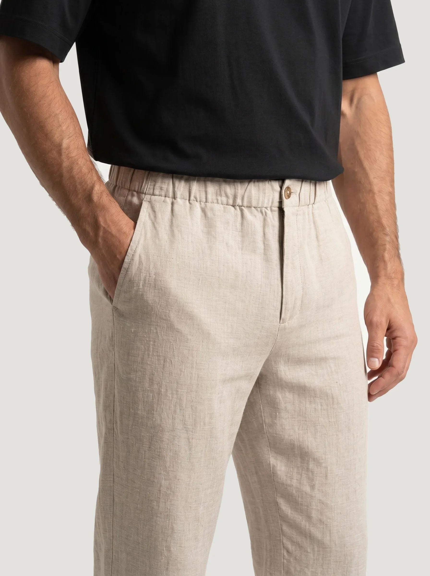 Pantalones de vestir de 100 % lino europeo — Pack de 2