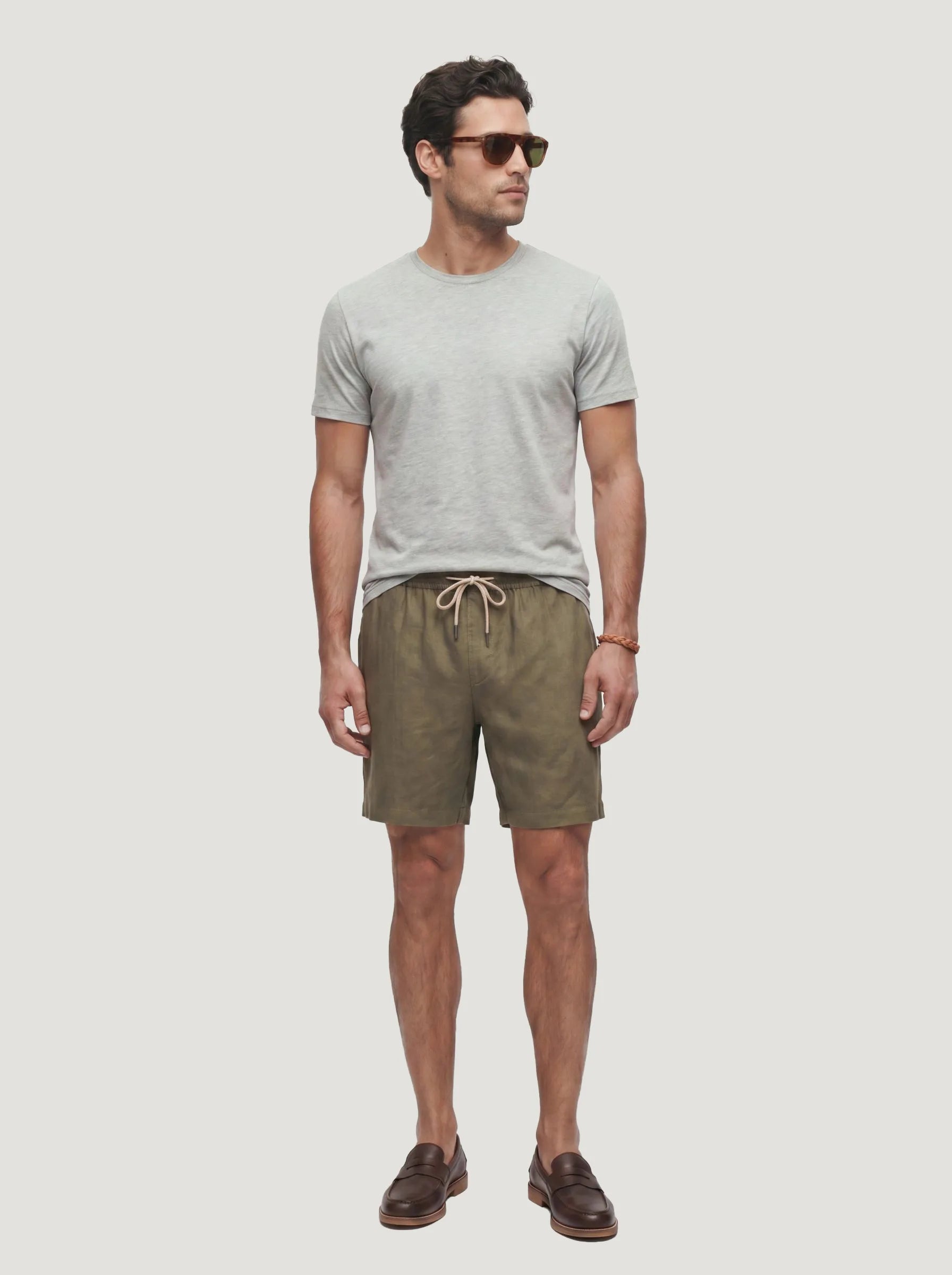 100% European Linen Drawstring Shorts