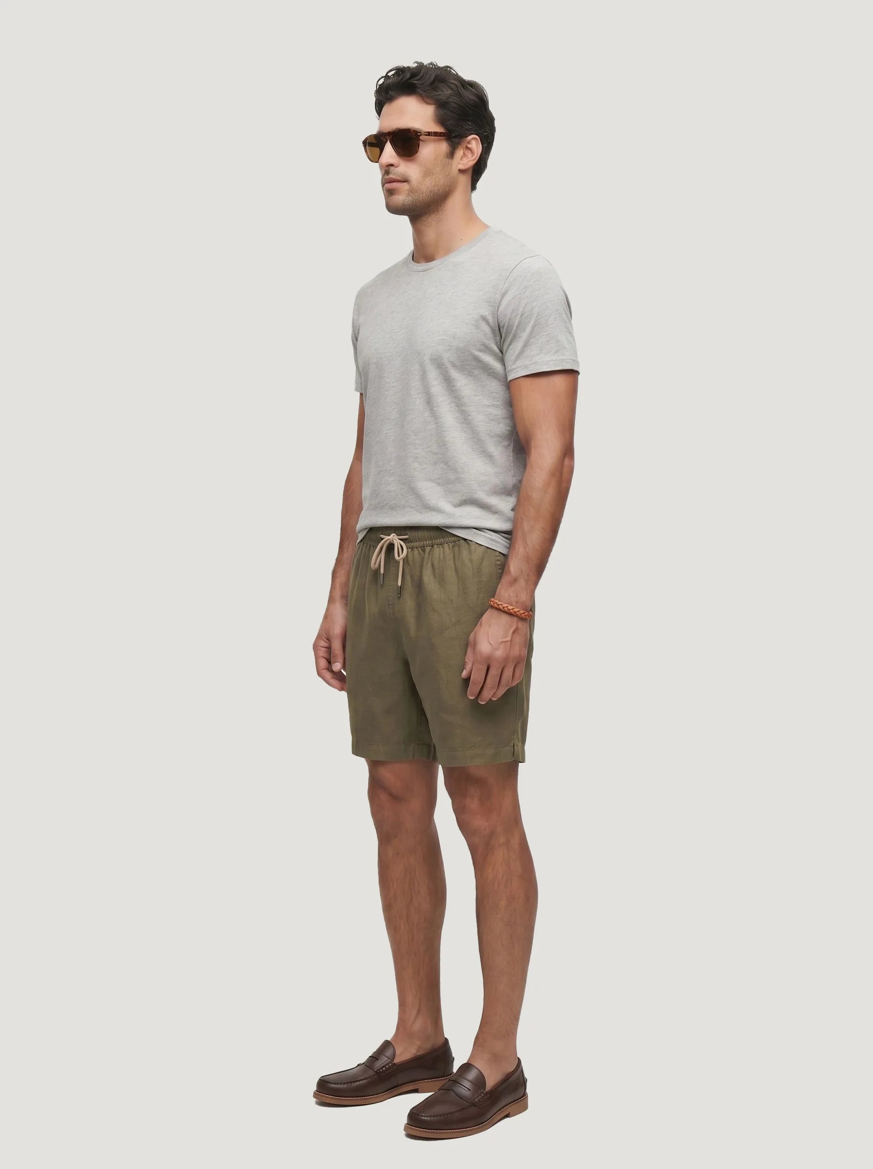 100% European Linen Drawstring Shorts