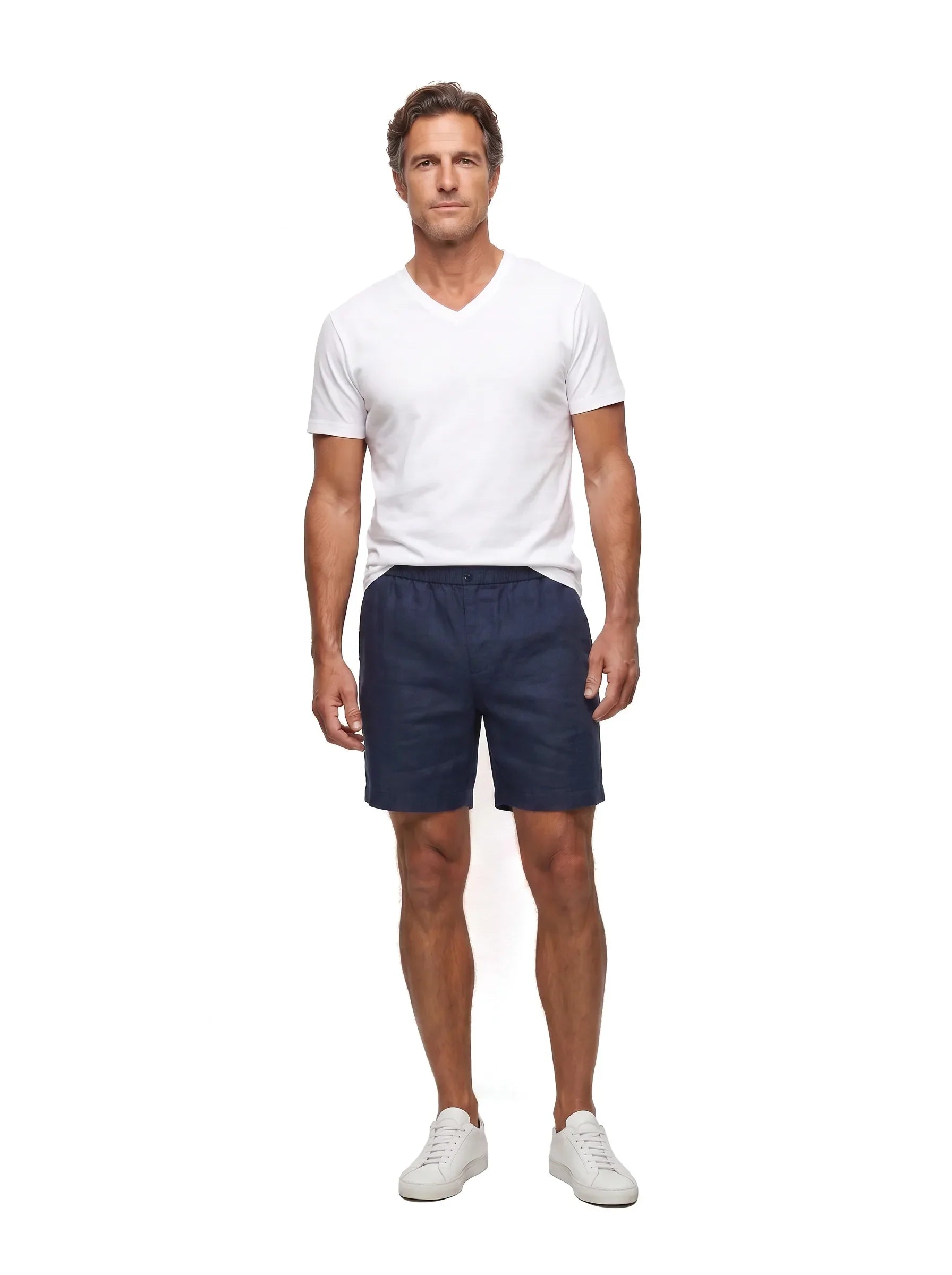 Anzugshorts aus 100 % europäischem Leinen — 2er-Pack