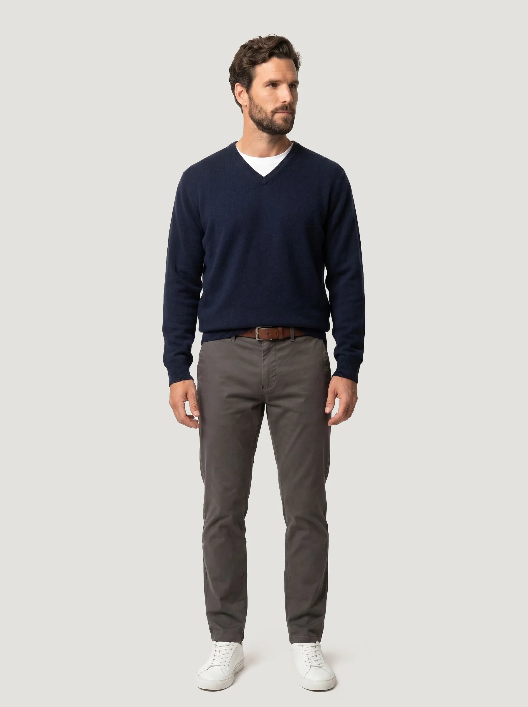 Mongolian Cashmere V-Neck Sweater