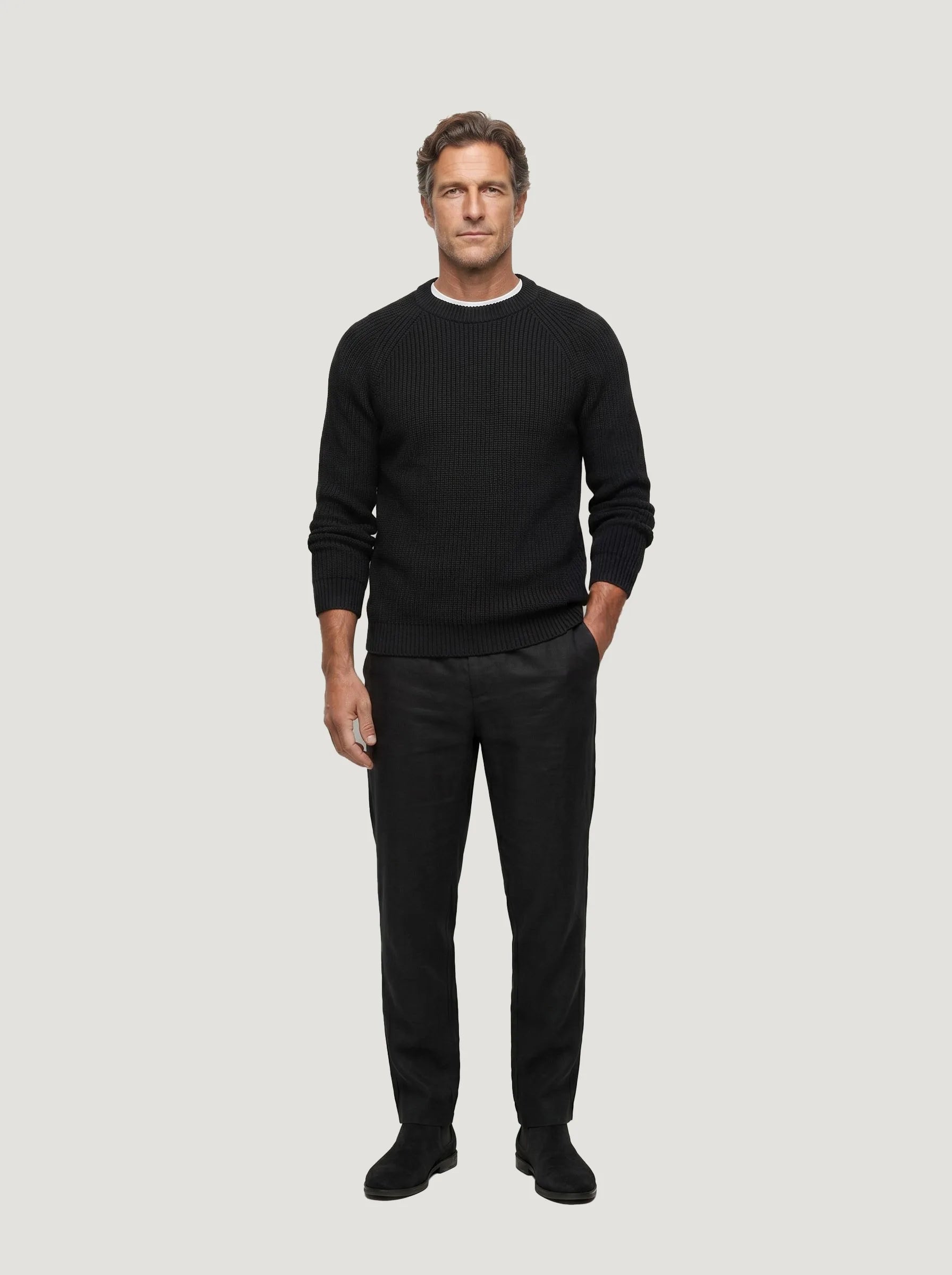 Organic Cotton Ribbed Crewneck Sweater