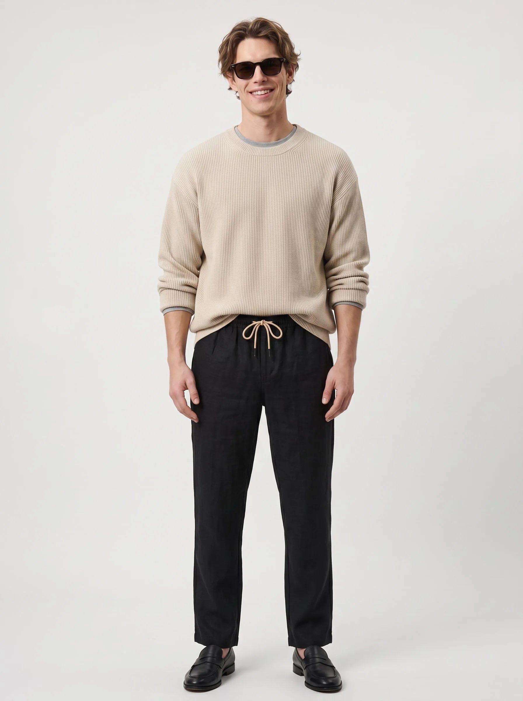100% European Linen Drawstring Pants