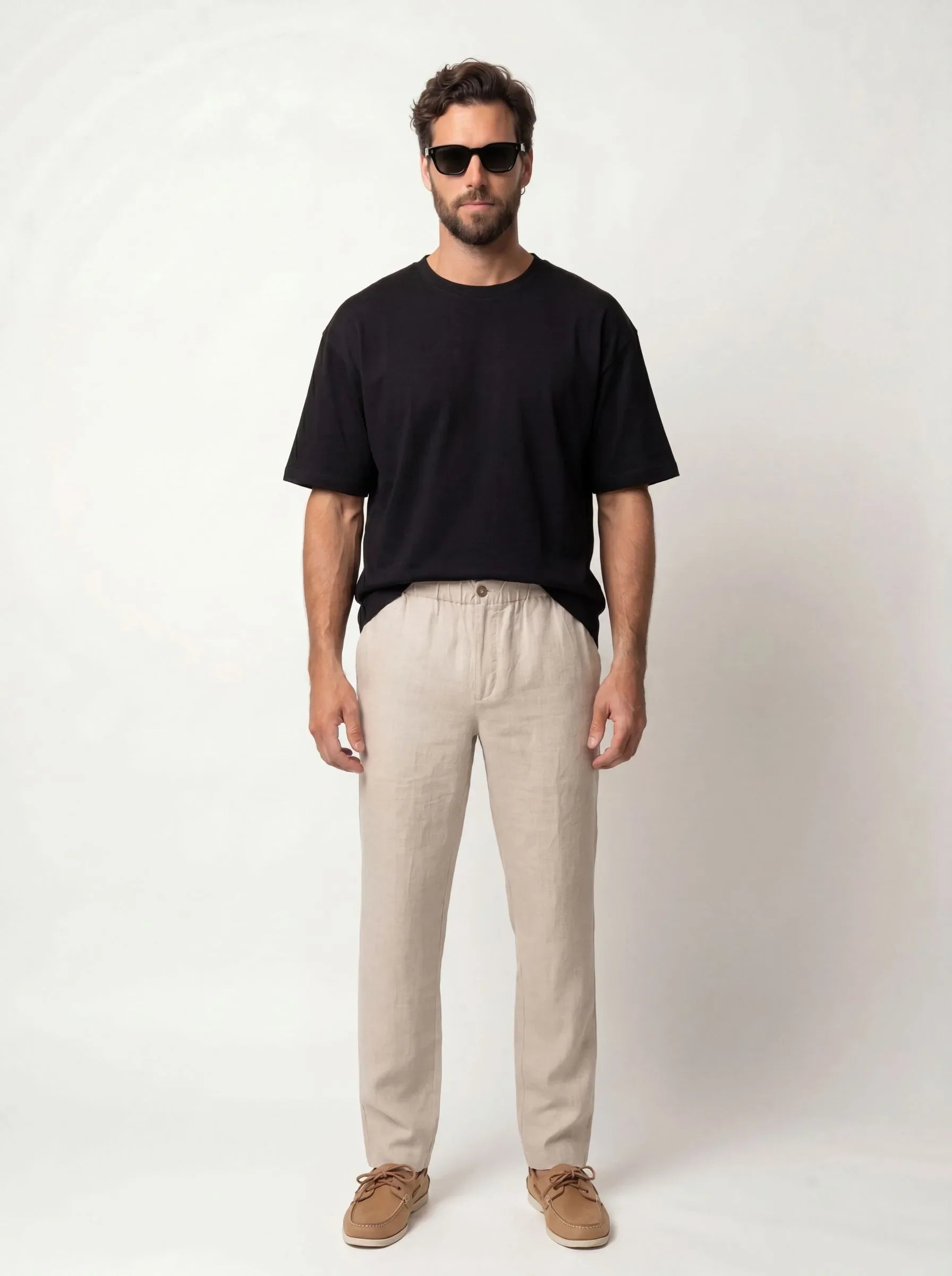 Pantalones de vestir de lino europeo 100 % — pack de 2