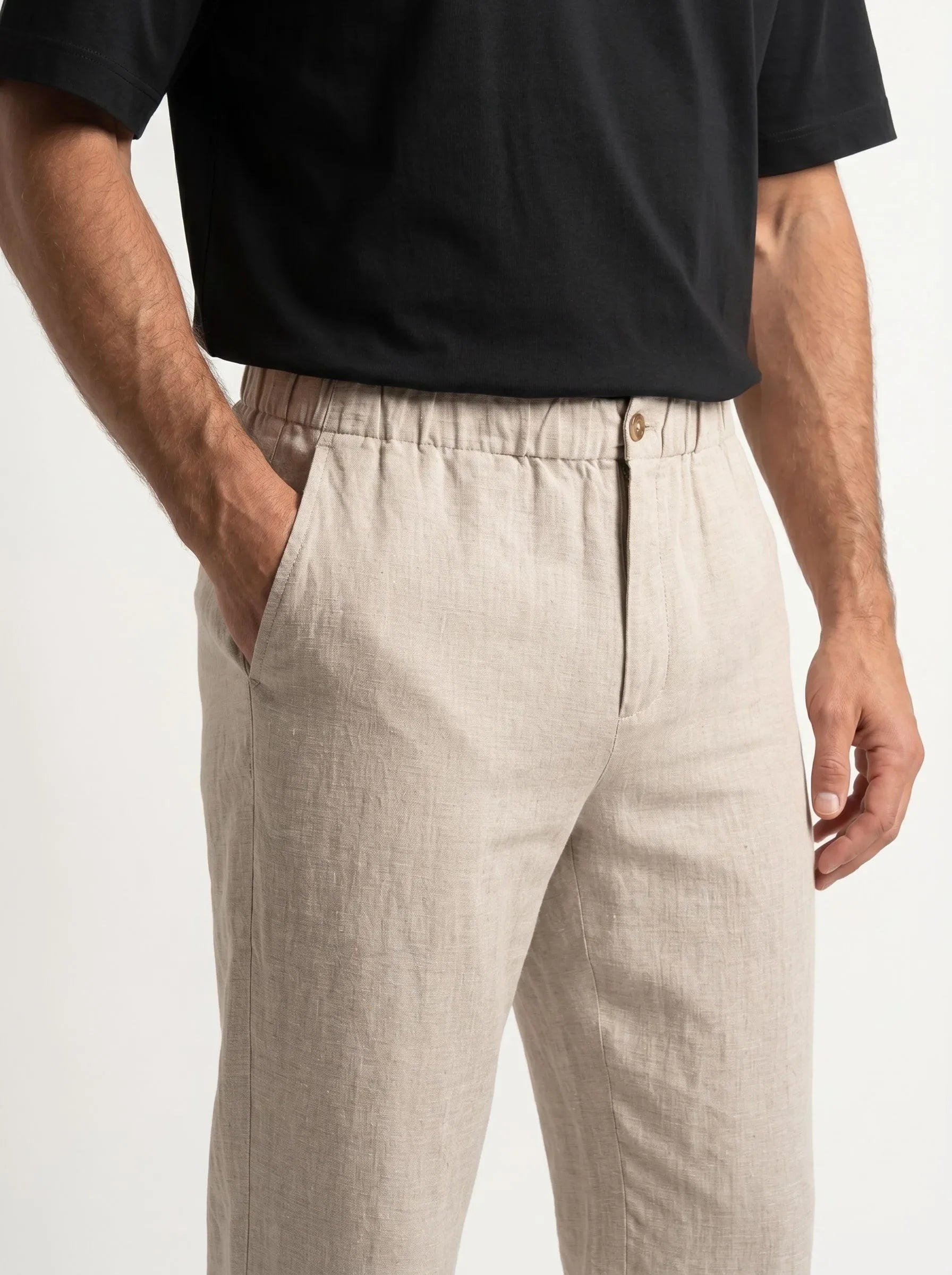 Pantalones de vestir de lino europeo 100 % — pack de 2
