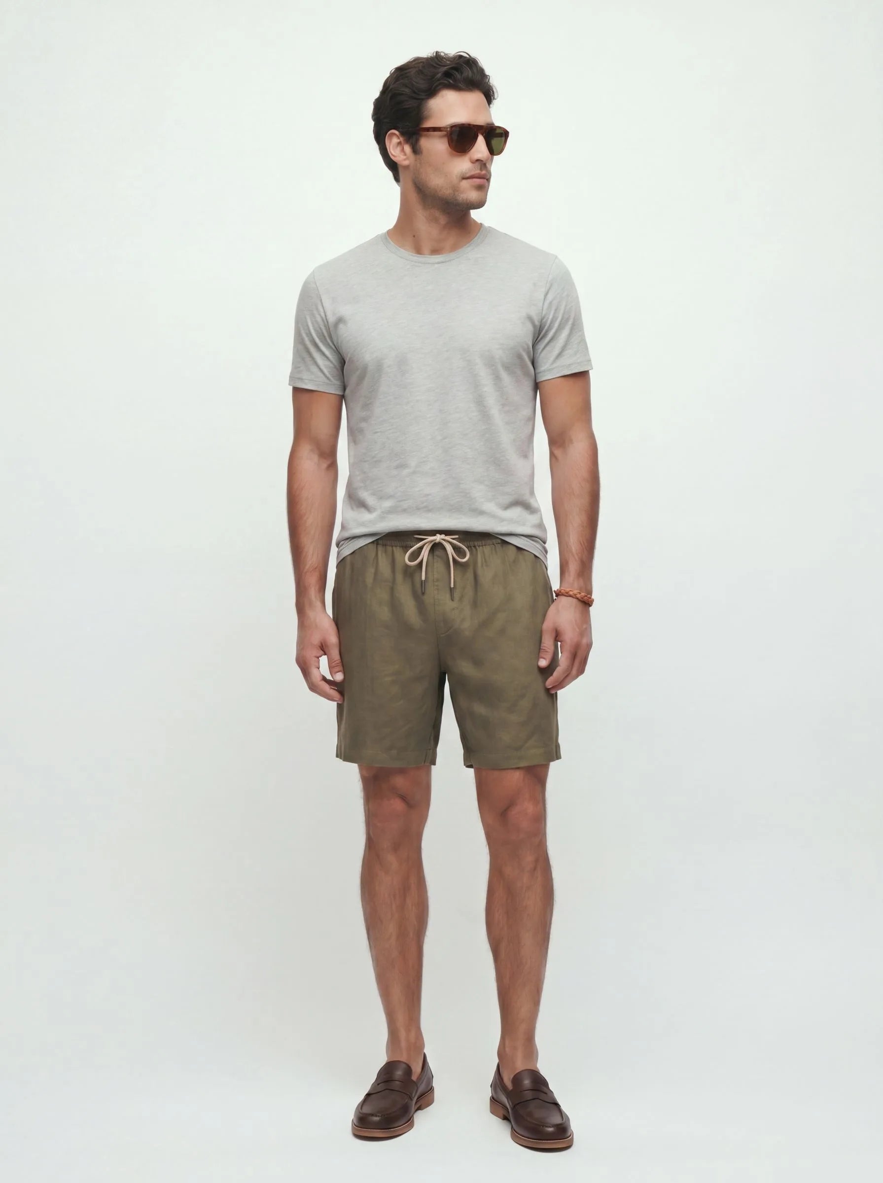 Shorts casuales de lino europeo 100%