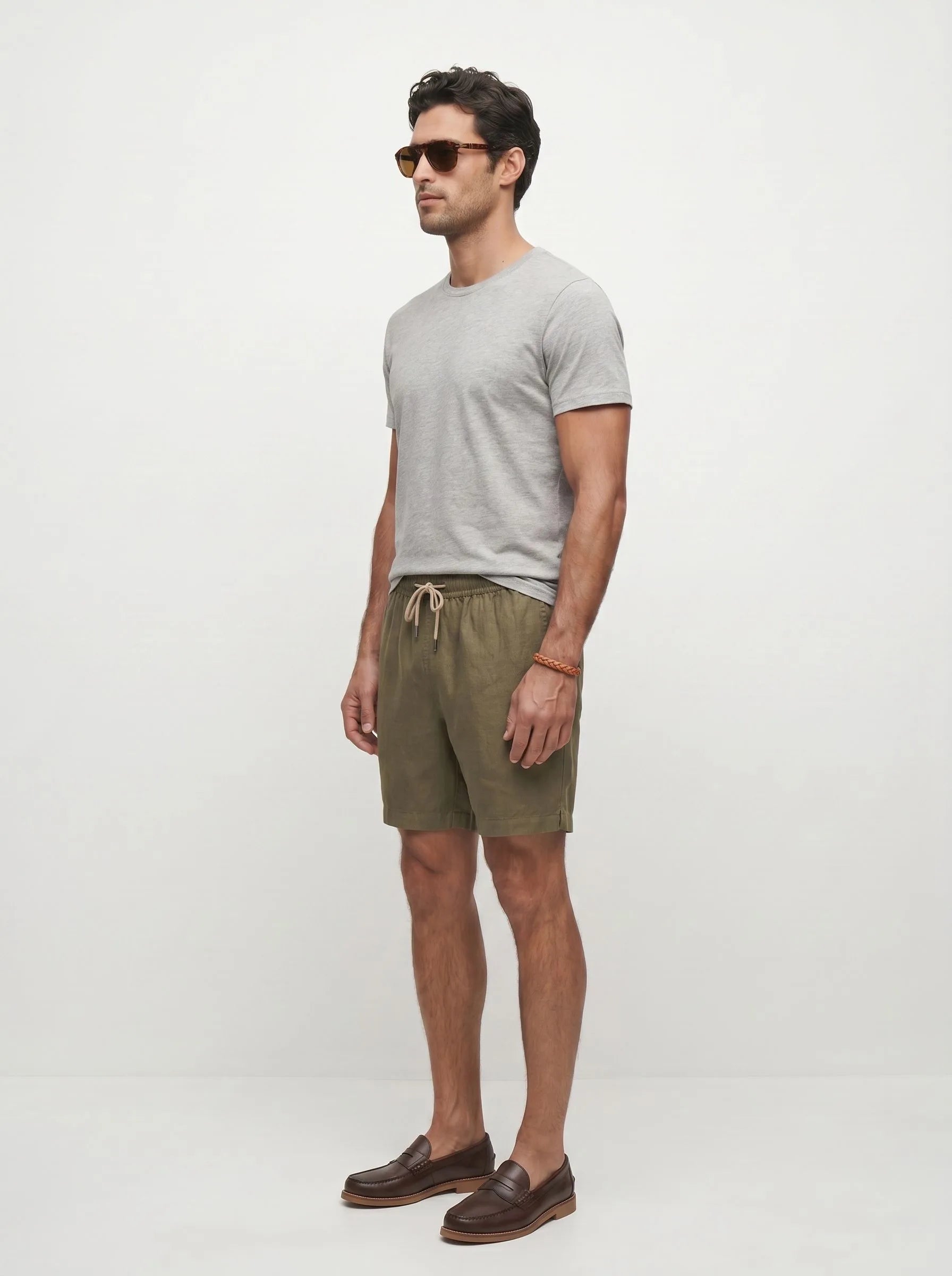 Shorts casuales de lino europeo 100%