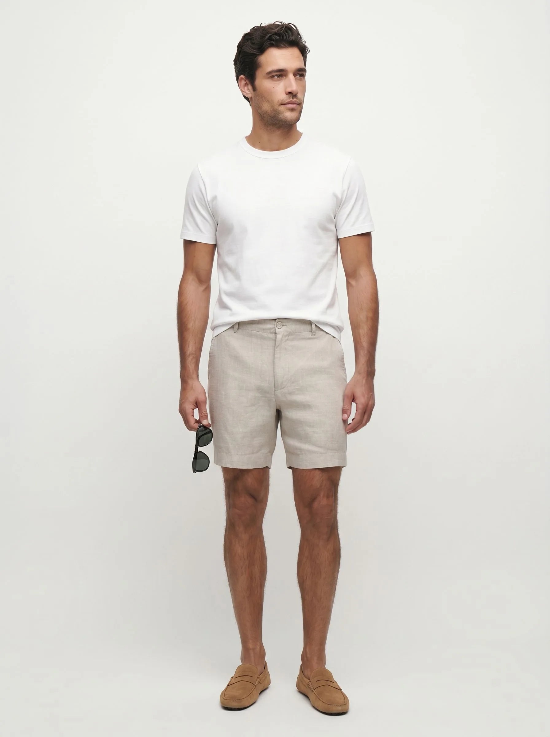 Elegante Shorts aus 100 % europäischem Leinen