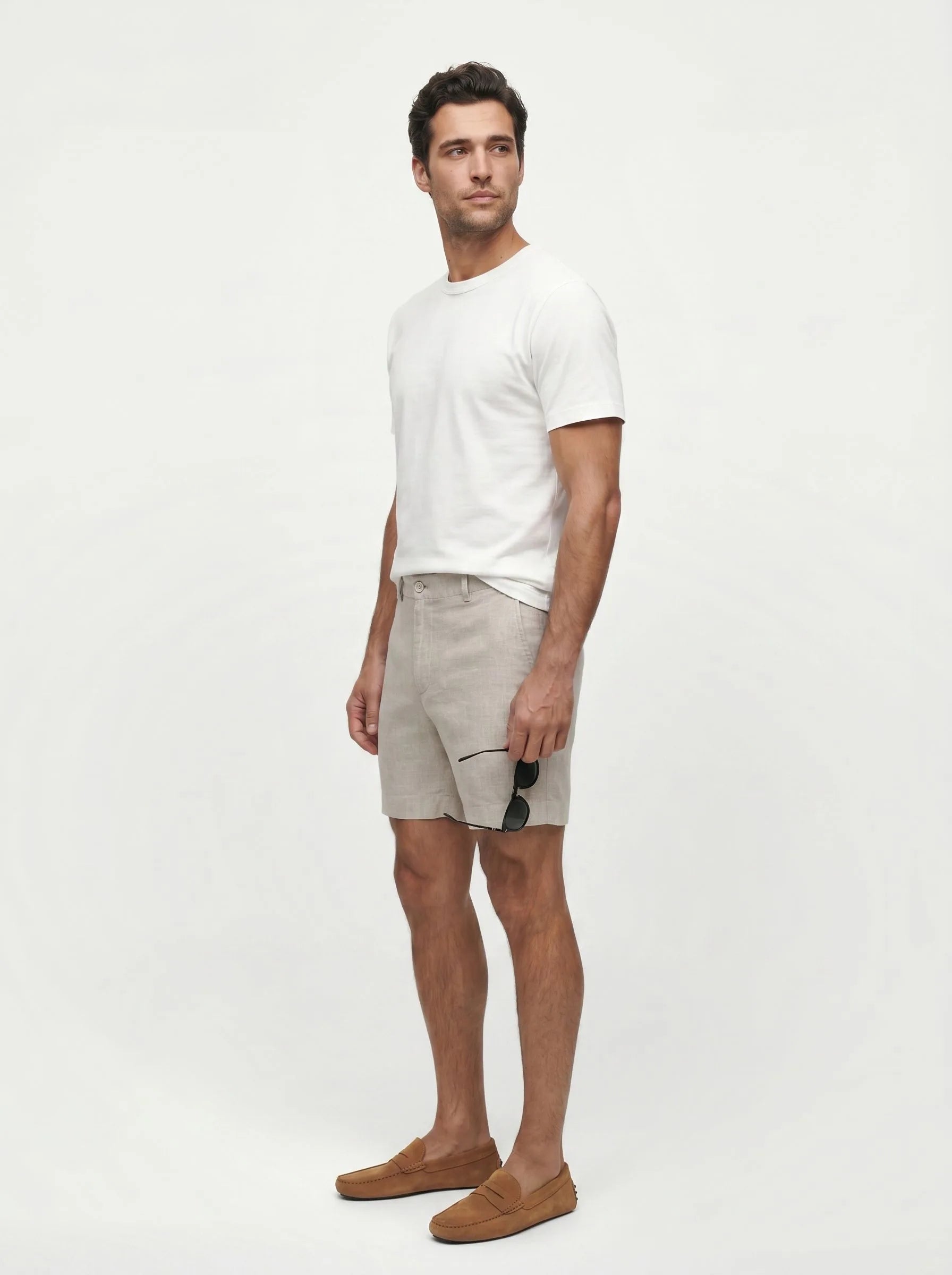 Elegante Shorts aus 100 % europäischem Leinen