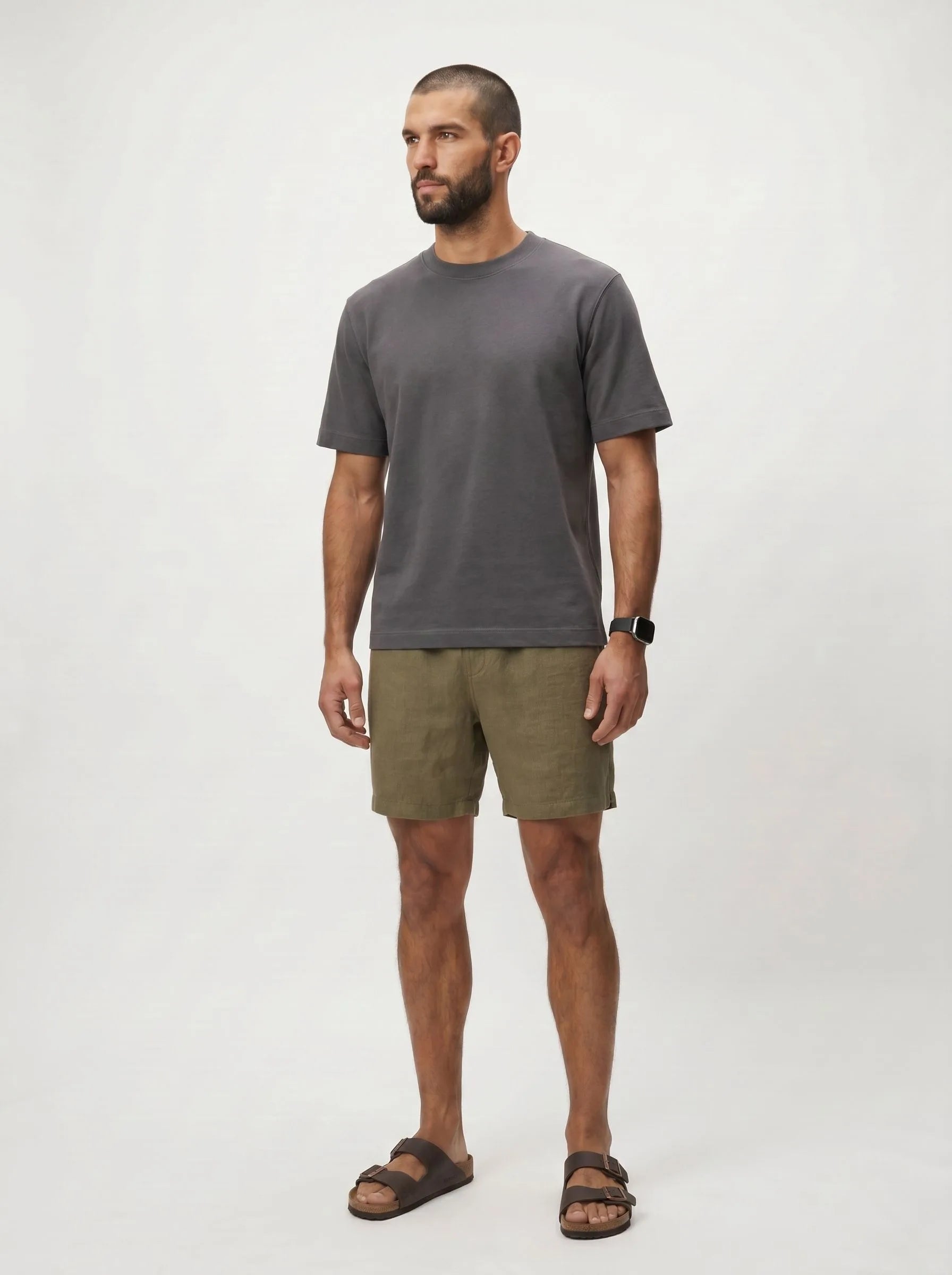 T-Shirt aus 100 % Bio-Baumwolle, schwere Qualität, Rundhalsausschnitt
