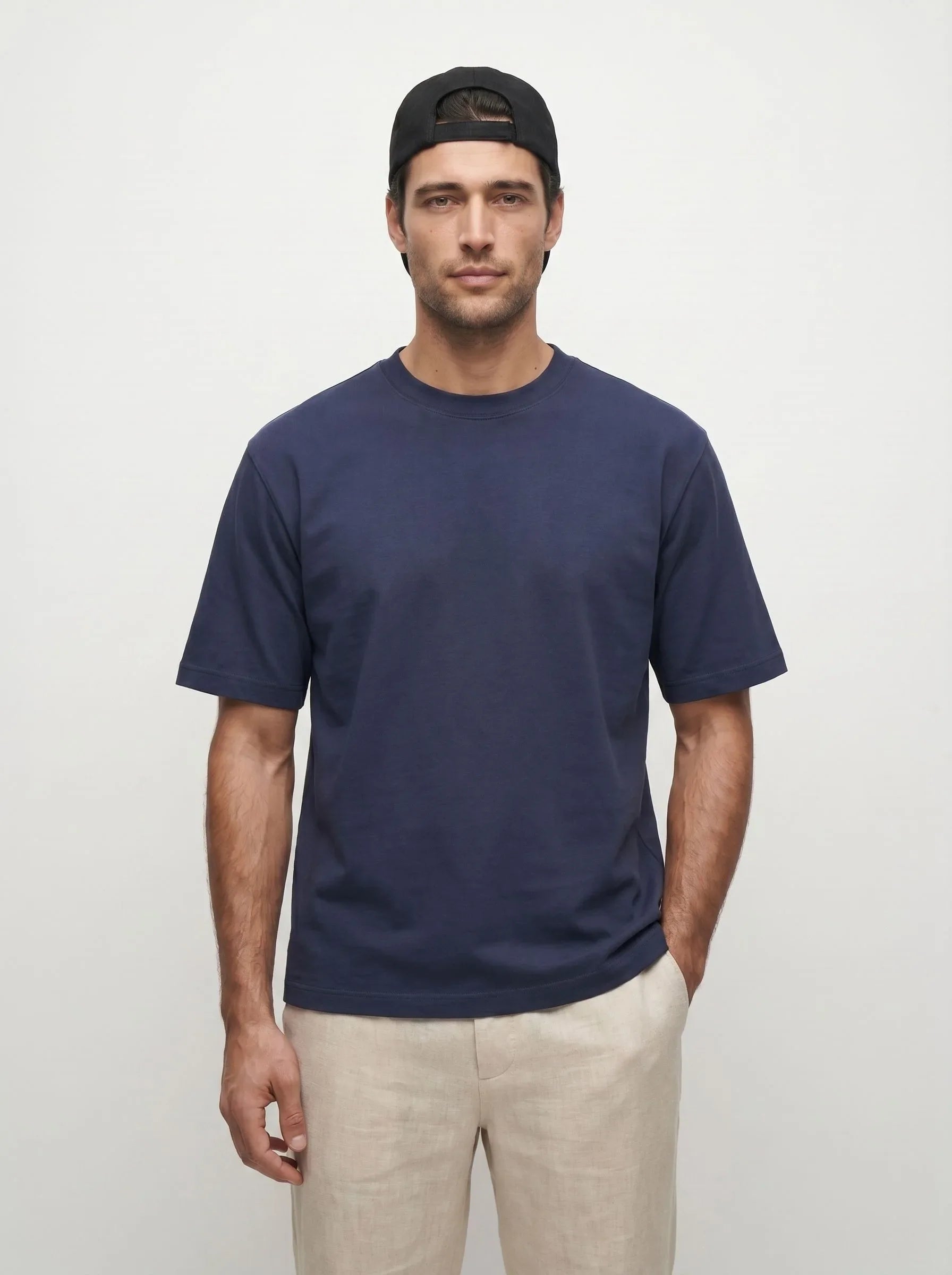 T-Shirt aus 100 % Bio-Baumwolle, schwere Qualität, Rundhalsausschnitt — 6-Pack