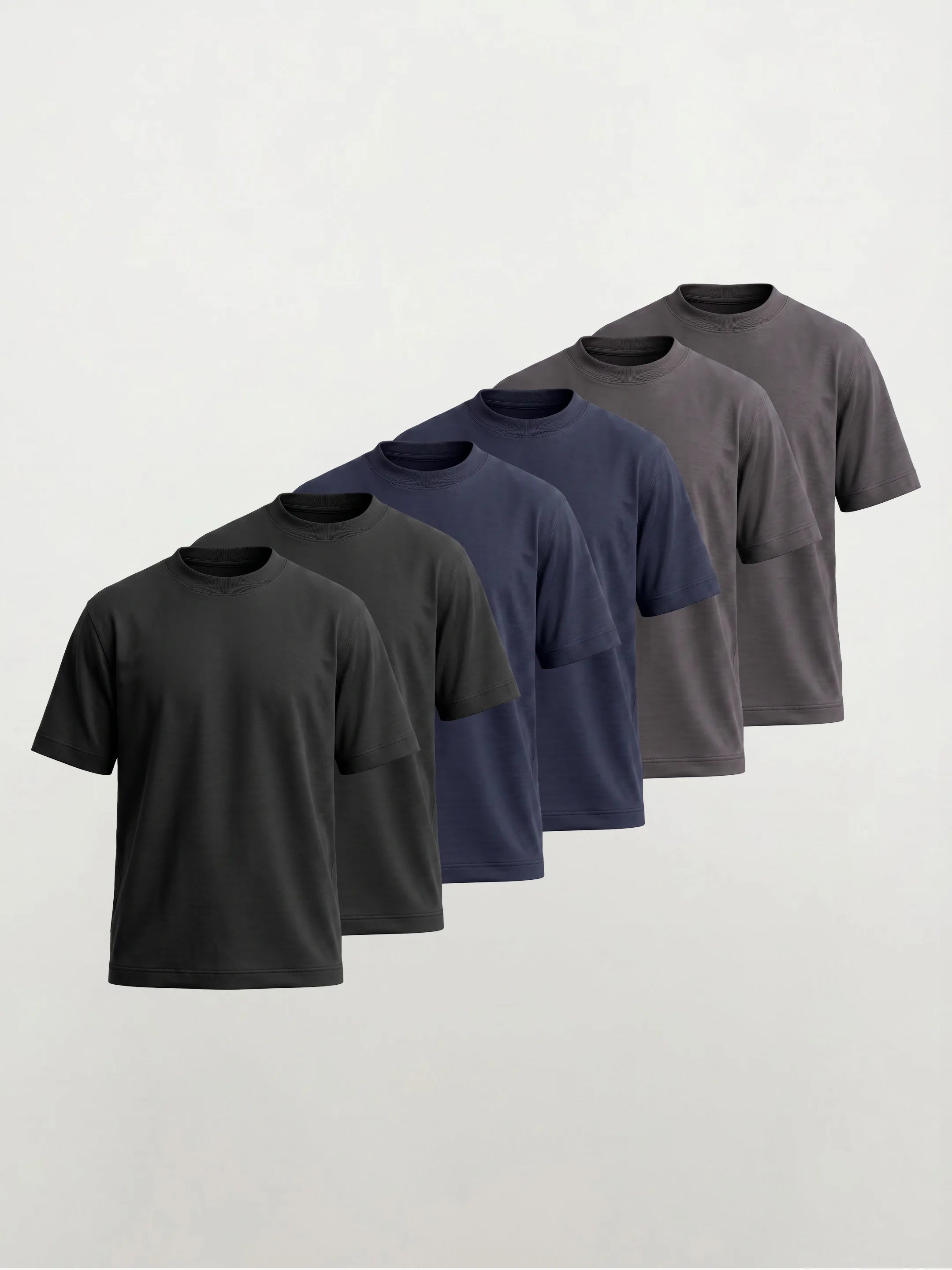 T-Shirt aus 100 % Bio-Baumwolle, schwere Qualität, Rundhalsausschnitt — 6-Pack