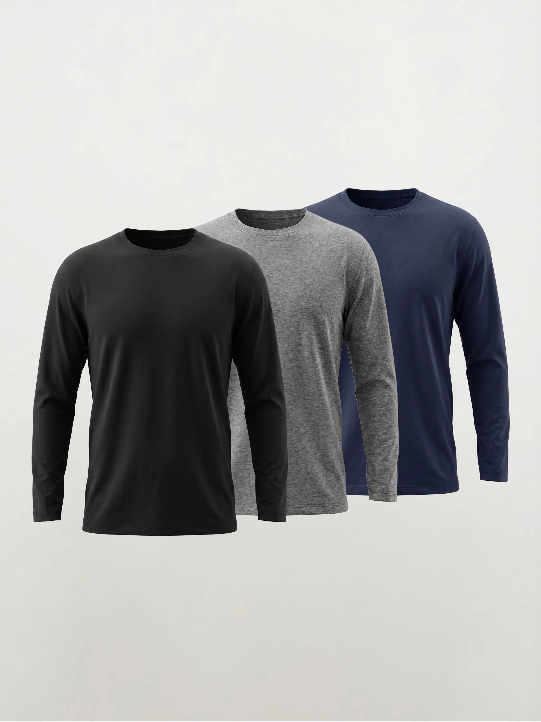 FlowBlend™ Active Langarm-Crew-Shirt — 3-Pack