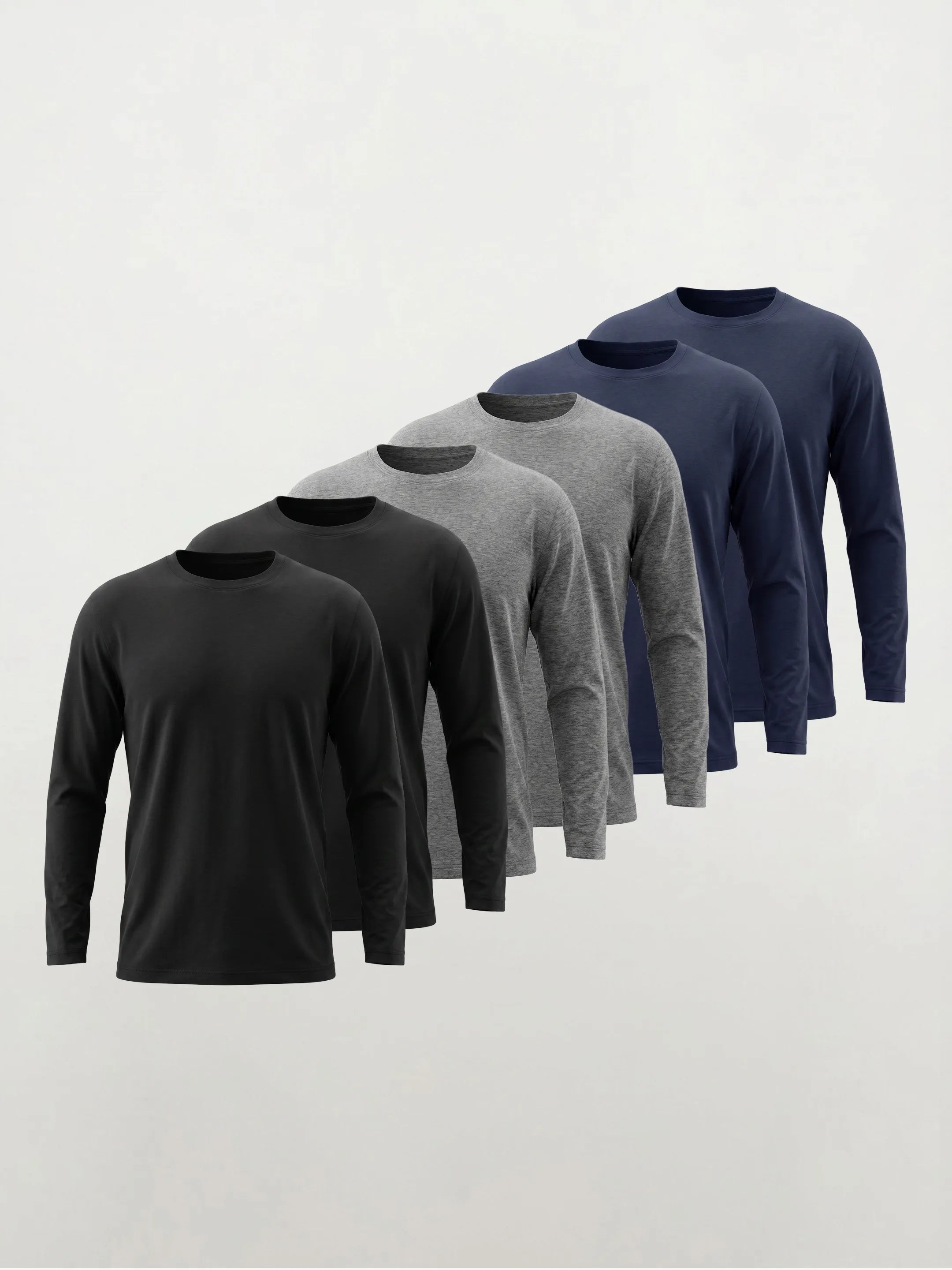 FlowBlend™ Active Langarm-Crew-Shirt — 6-Pack